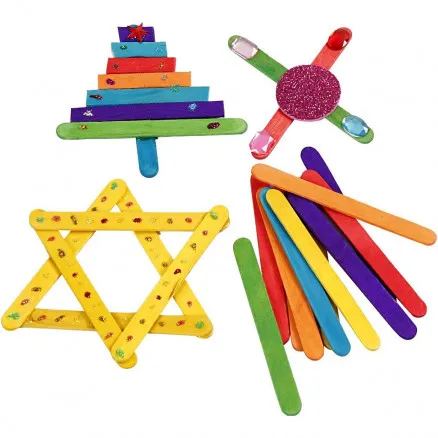 Glitzer, Glitzer und Holzstäbchen, sortierte Farben, 1 Set