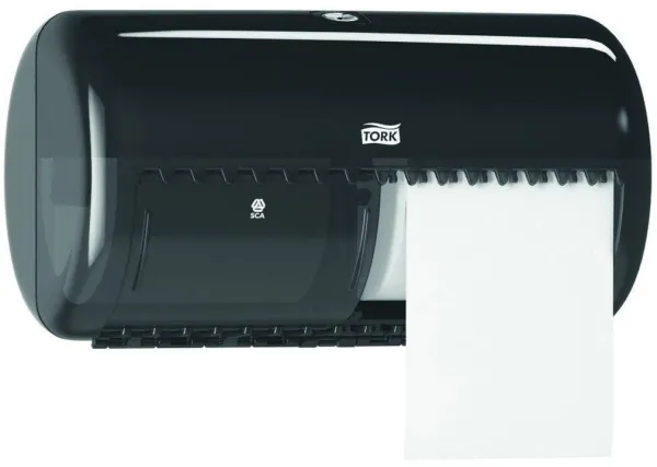 Tork Twin -Spender für Toilettenpapier, 2 Rollen, schwarz, T4